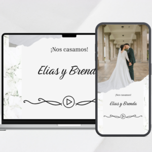 Invitación Digital Boda - Modelo Papel y Mármol