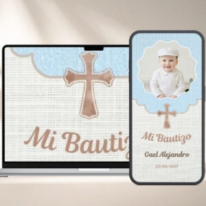 Invitación Digital Bautizo - Modelo Lino