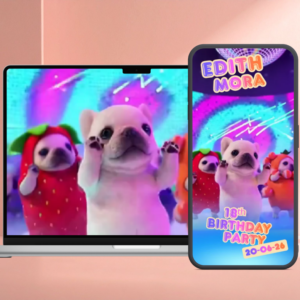 Invitación Digital Cumpleaños - Modelo Pibble